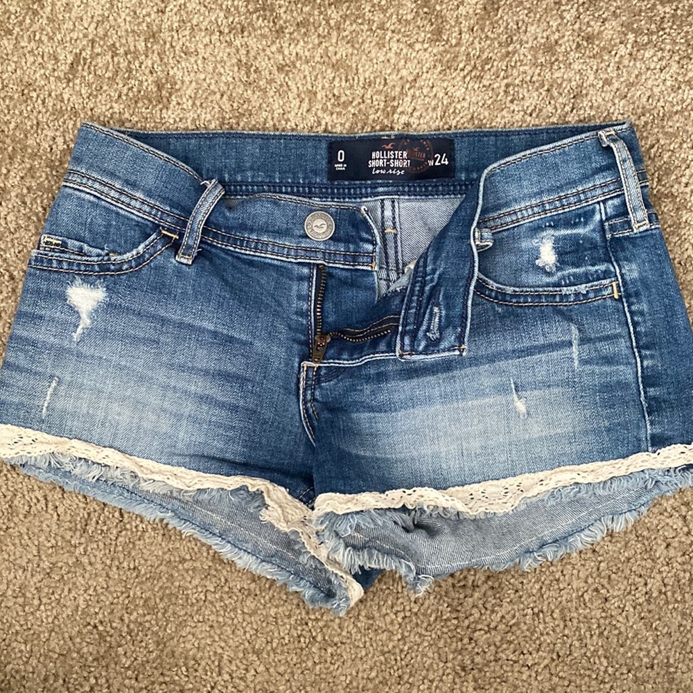 Short short low rise jean shorts